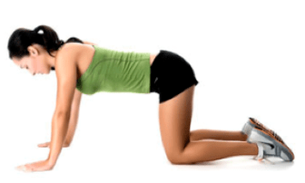 with osteochondrosis, exercises are performed on all fours to relieve the load from the spine
